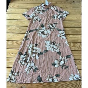NWT Pink + Sophie Floral Dress Size Small Women’s Mauve Mock Neck MSRP $46.50